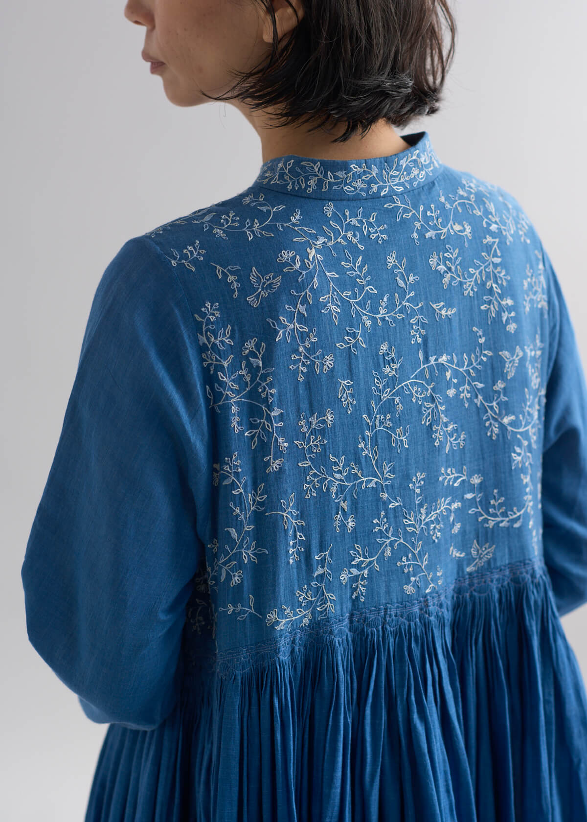 新品　maku textiles インディゴ染めカディワンピース　CALICO maku GIRA インディゴ染コットンドレス| CALICO キヤリコ