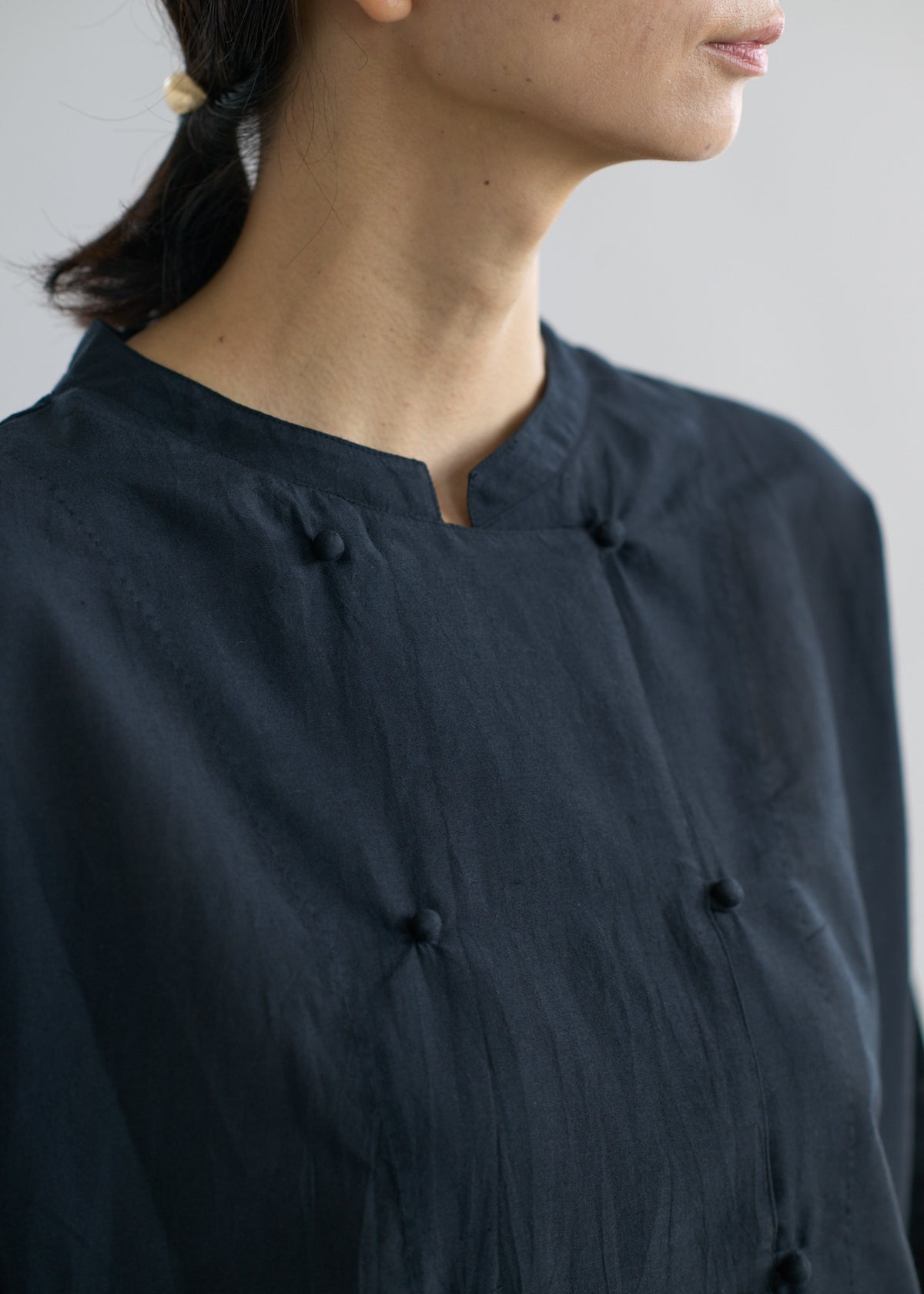 手織コットンシルク ダブルボタンブラウス – CALICO LLC