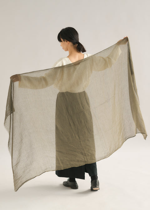 Natural dyed weft yarn khadi airy stole