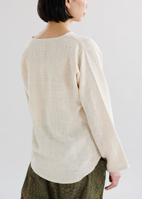 Petty charka Kalacotton Khadi V-neck Long Sleeve Top (3 colors)