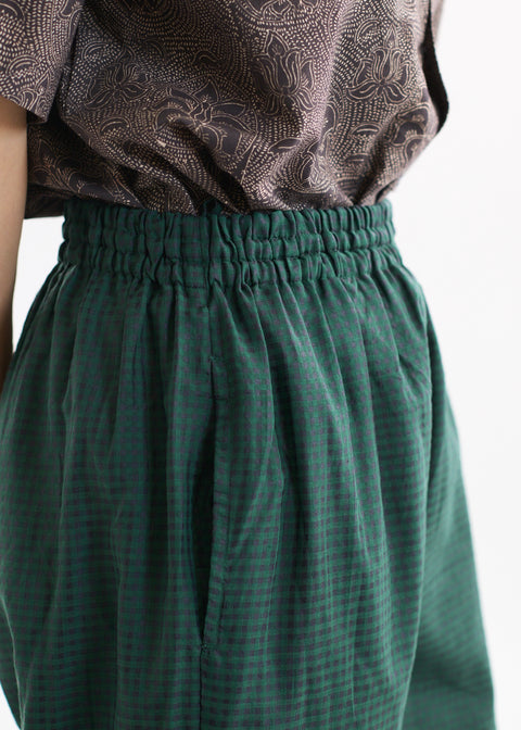 Handwoven cotton silk gingham check diaper pants