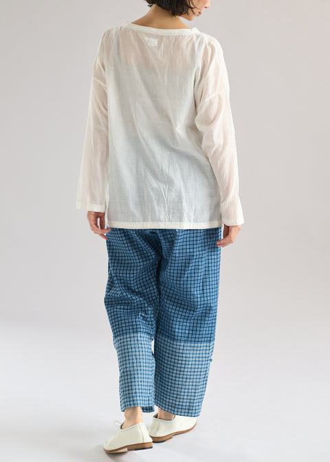 THRIFT/Natural dyed kadhi kasuri stripe lon pants size M