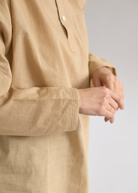 Muslin D Stand Collar Shirt