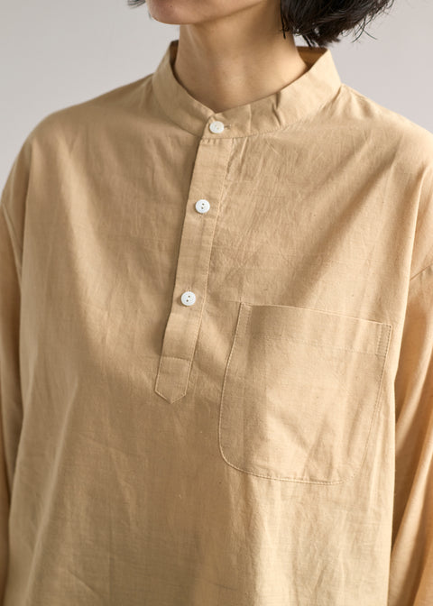 Muslin D Stand Collar Shirt