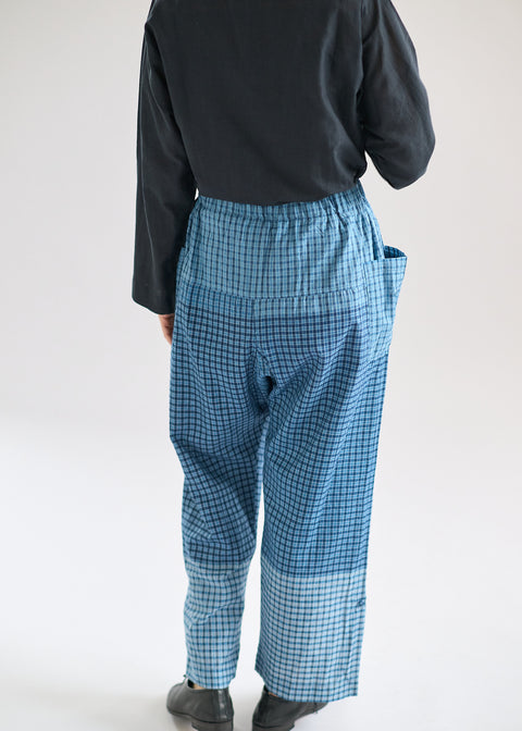 THRIFT/Natural dyed kadhi kasuri stripe lon pants size M