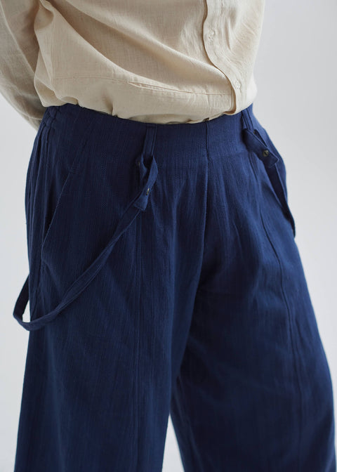 Denim Khadi Suspender Wide Pants (6 colors)