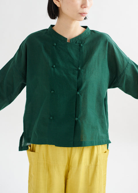 Lightly khadi Double Button Blouse