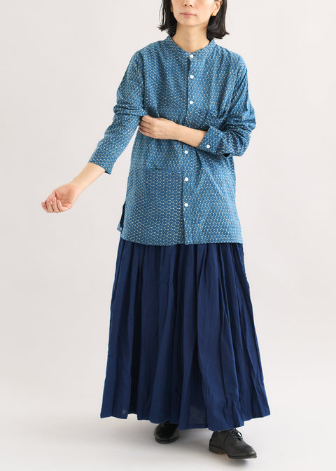 ブロックプリントマフブティカディはぎシャツ