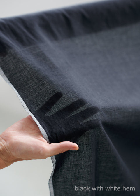 Black with white hem