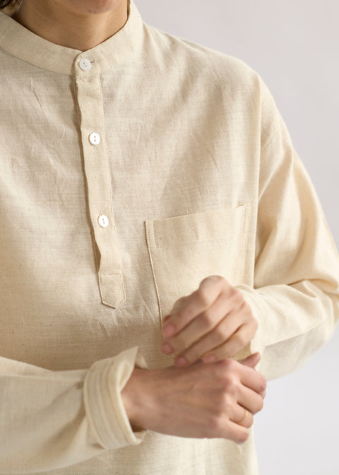 Karunganni Cotton Stand Collar Kurta Shirt