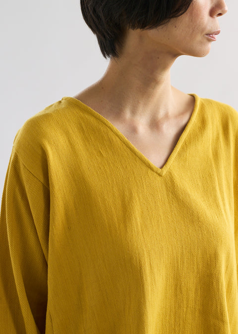 デニムカディVネック長袖トップス