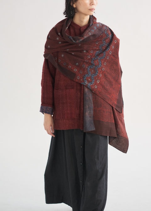 Naturally dyed handwoven sheep wool short stand-collar jacket (4 colors available)