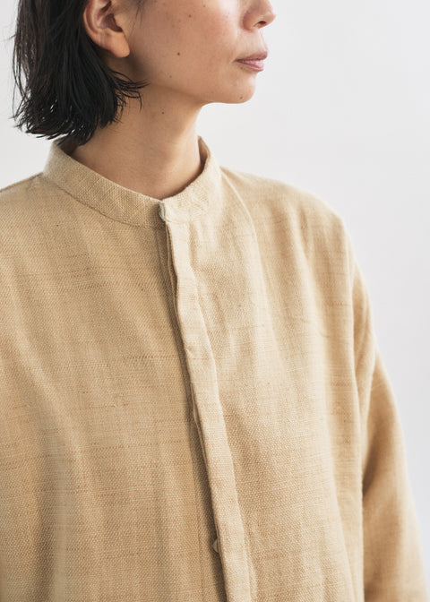 Naturally dyed Zero count Khadi short stand collar jacket