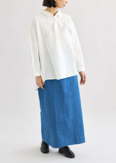 Mock leno warp khadi loose blouse