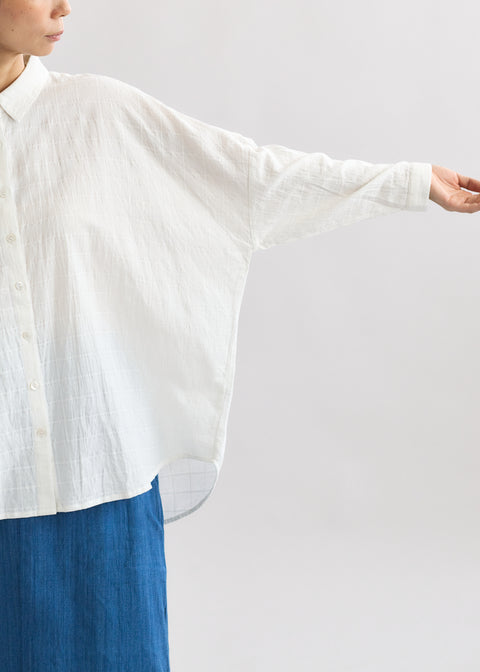 Mock leno warp khadi loose blouse