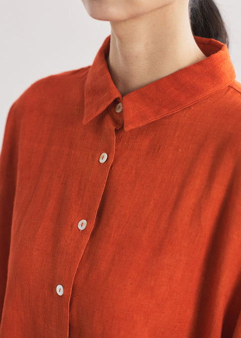 THRIFT / Natural Dyed Kala Cotton Loose Shirt