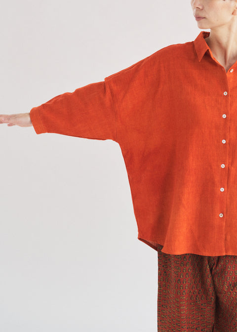 THRIFT / Natural Dyed Kala Cotton Loose Shirt