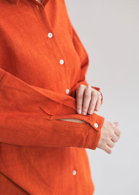 THRIFT / Natural Dyed Kala Cotton Loose Shirt