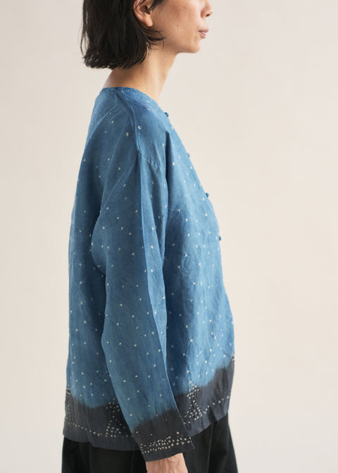 THRIFT / Naturally died Mulberry Silk Bhandani Cardigan