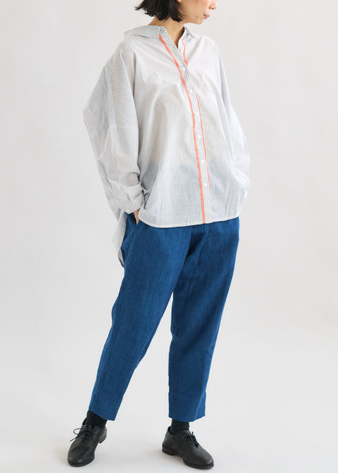 Rail stripe Loose blouse
