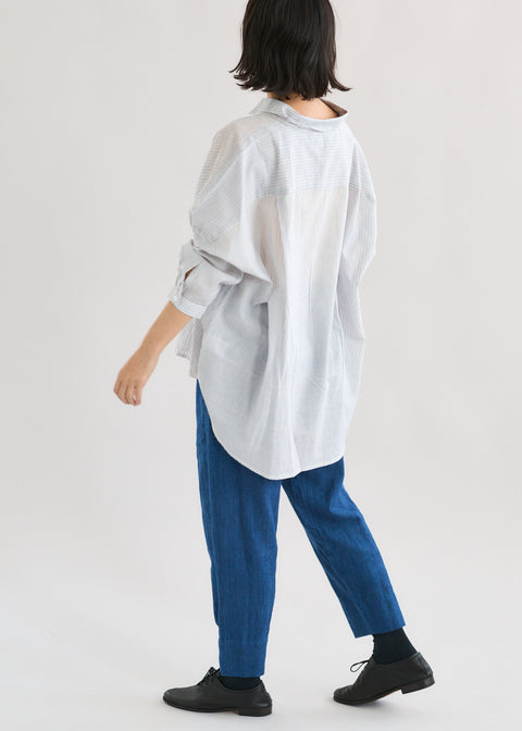 Rail stripe Loose blouse