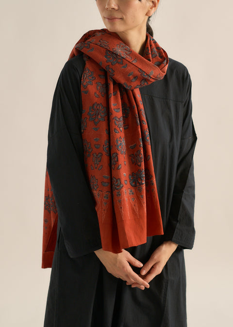 Ajrakh dyed cotton stole, Kowatarisarasa (6 colors)