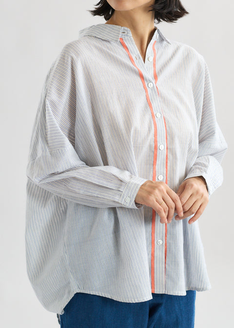 Rail stripe Loose blouse