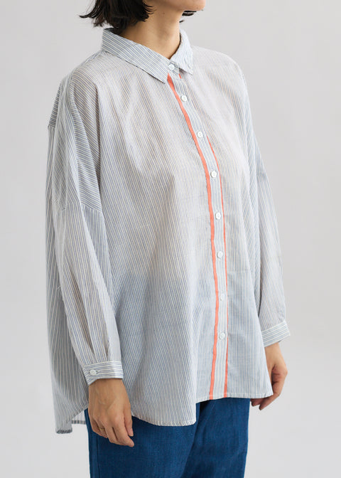 Rail stripe Loose blouse