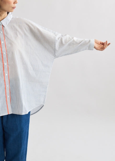 Rail stripe Loose blouse