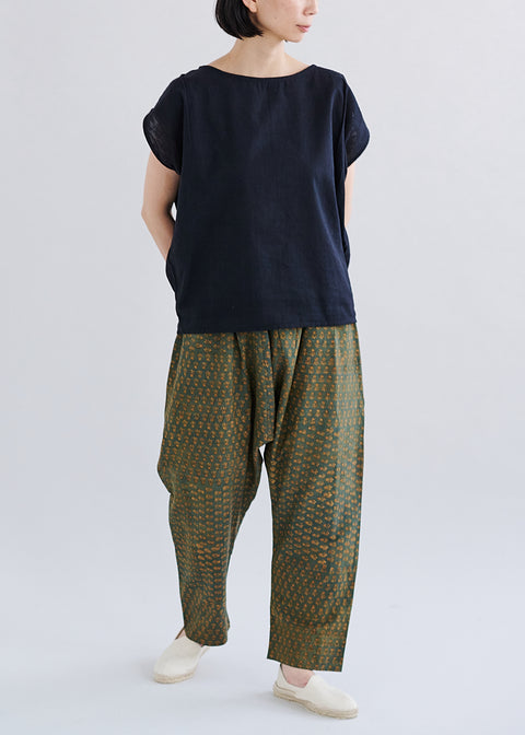 THRIFT / しっくりカディ 丸首トップス Black