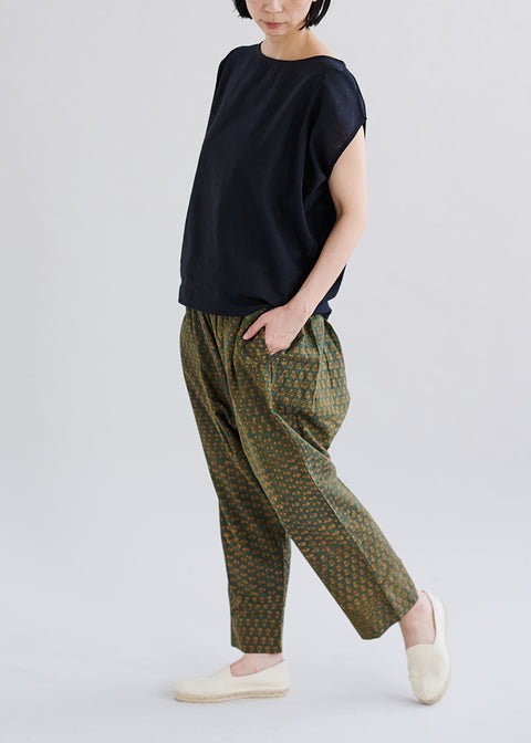 THRIFT / しっくりカディ 丸首トップス Black