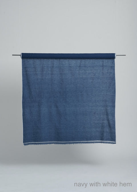 Navy with white hem