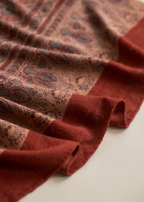 Ajrakh dyed handwoven Eri silk shawl