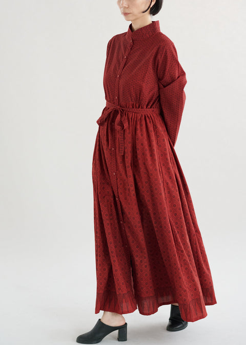 Ajrakh dyed soni dress with sheeta dot pattern