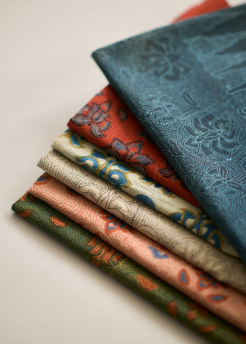 Ajrakh dyed cotton stole, Kowatarisarasa (6 colors)