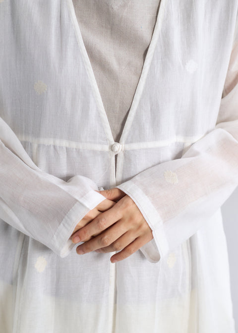 Jamdani Woven Cicada Button light Jacket