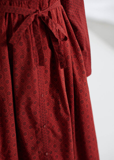 Ajrakh dyed soni dress with sheeta dot pattern