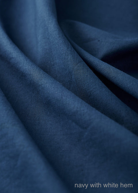 Navy with white hem