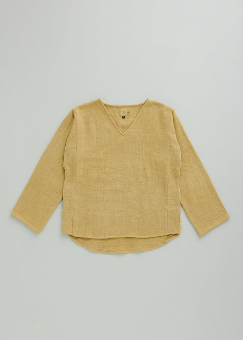 Petty charka Kalacotton Khadi V-neck Long Sleeve Top (3 colors)