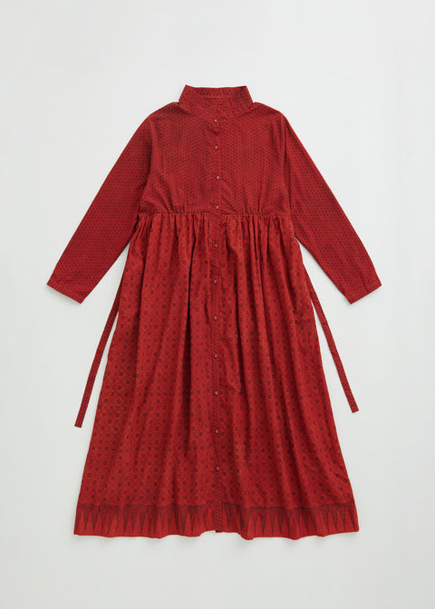 Ajrakh dyed soni dress with sheeta dot pattern