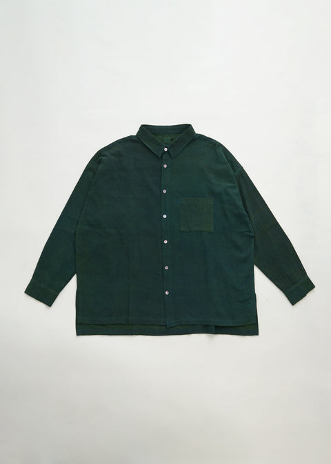 アンバーチャルカカラコットンカディ ロングスリーブビッグシャツ(全5色)