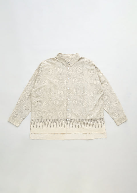 古渡更紗 ロングスリーブビッグシャツ