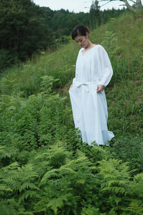 Fine Khadi Gathered Dress (2 colors)
