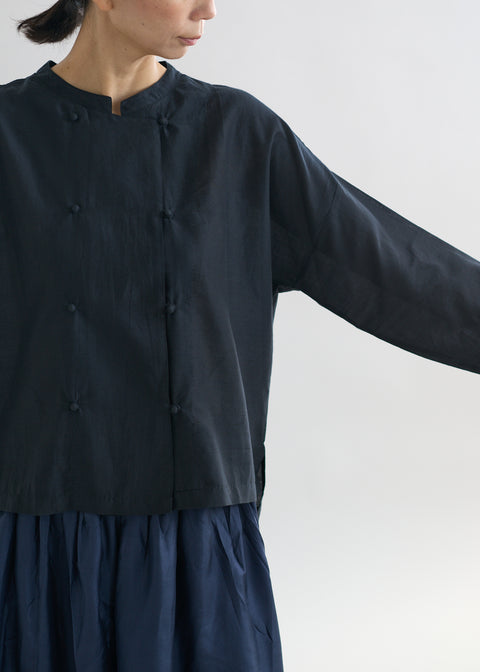 Handwoven Cotton Silk Double Button Blouse