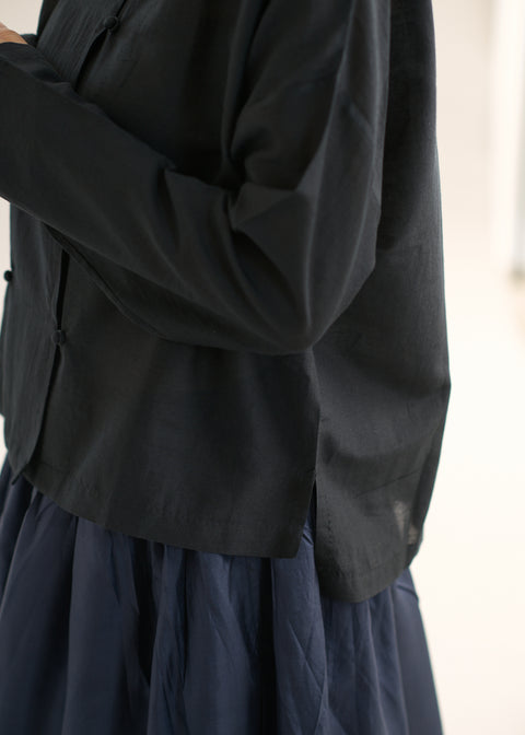 Handwoven Cotton Silk Double Button Blouse