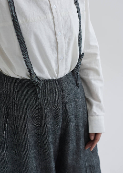 Denim Khadi Suspender Wide Pants (6 colors)
