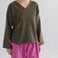 Petty charka Kalacotton Khadi V-neck Long Sleeve Top (3 colors)