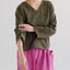 Petty charka Kalacotton Khadi V-neck Long Sleeve Top (3 colors)