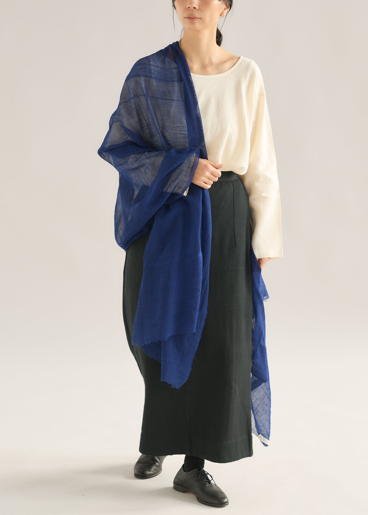 値下げ　キヤリコ　CALICO カディハンドステッチストール（ロータス・蓮の花） キヤリコの服 CALICO カディハンドステッチストール（ロータス・蓮の花