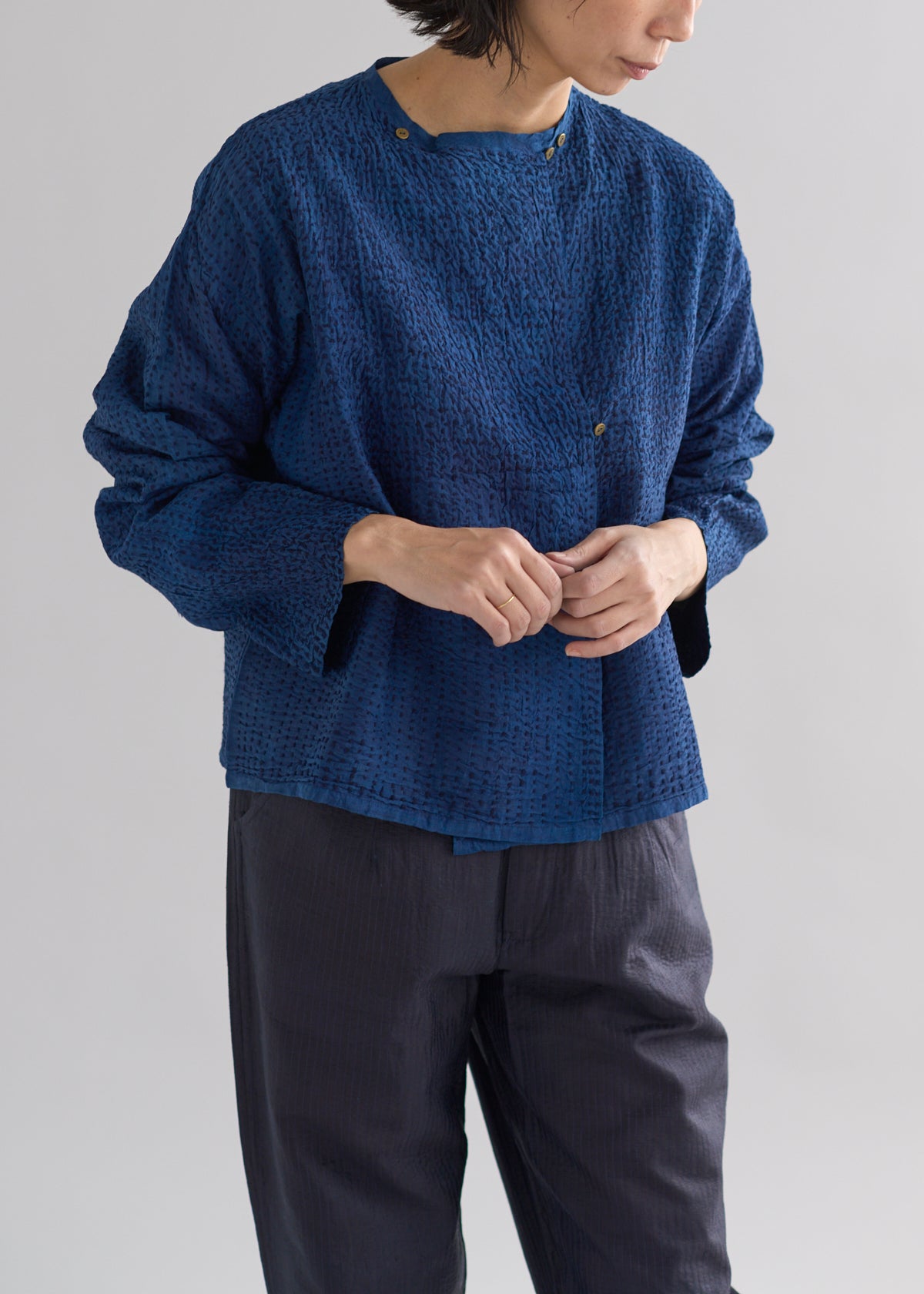 maku DINAZ インディゴ染刺子手織シルクジャケット| CALICO キヤリコ